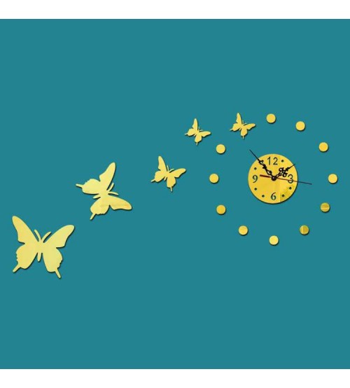 Butterfly with Dots 3D Digital Wall Clock